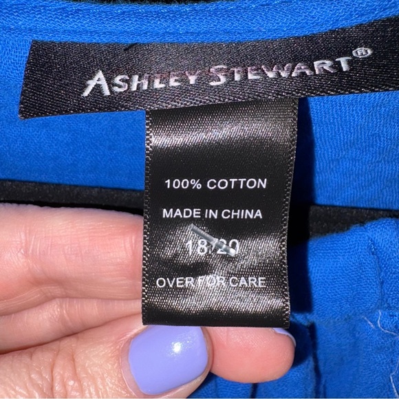 Ashley Stewart Blue Sleeveless Tank Top, Needs Seam Repair, Size 18/20 NWT - Picture 3 of 5